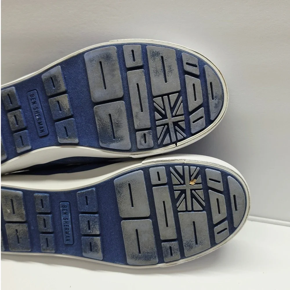 Ben Sherman Slip On Sneakers Mens 12 Blue Fabric Casual Loafers Low Top